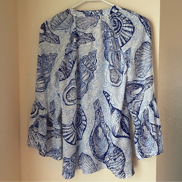 Lilly Pulitzer Matilda Silk Top Stuffed Shells Size XXS - Picture 3 of 16